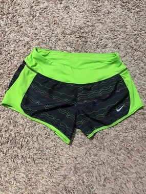 Nike Neon Green & Black Men’s Swim Trunks with Wave Accents